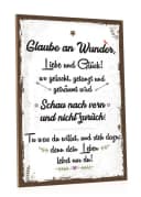 GRAVURZEILE Holzbild mit Spruch - Glaube an Wunder, Liebe & Glück - Holzschild Bild 2