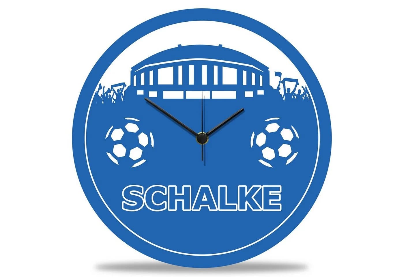 GRAVURZEILE Wanduhr aus Holz Vereinsliebe Schalke UV Druck - Bild 2