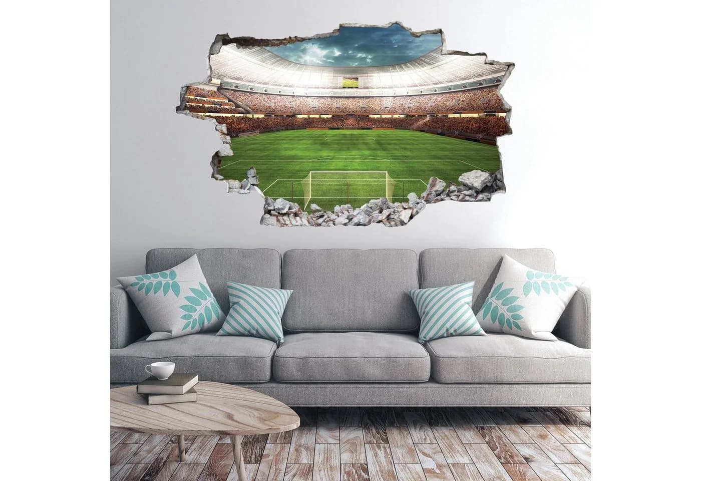 GRAVURZEILE Wandtattoo Fußball Stadion Design 3D Wandsticker - Bild 2