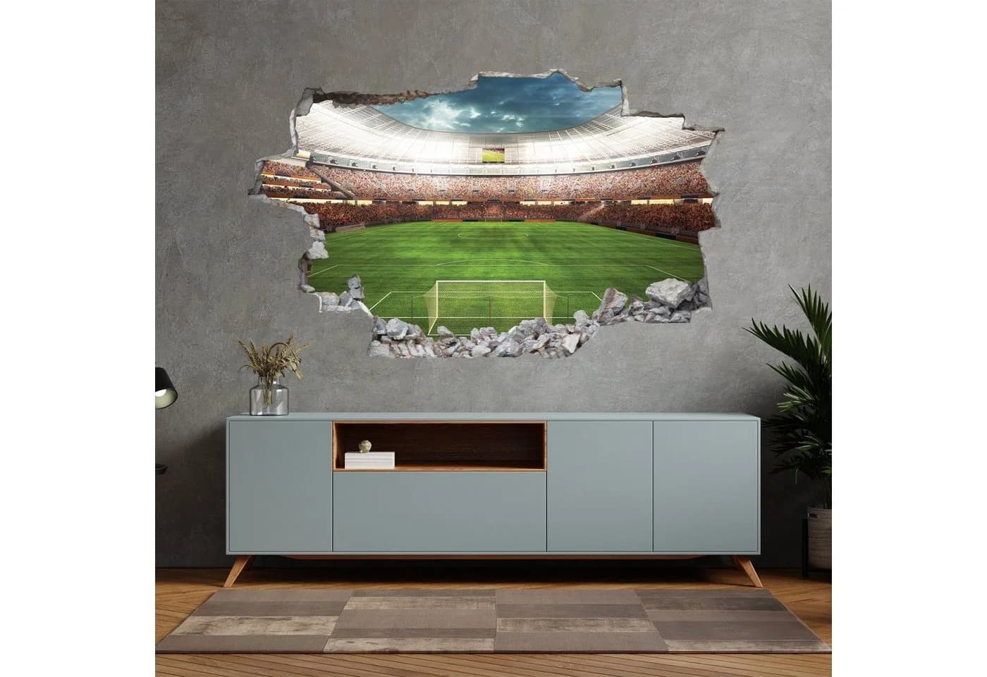 GRAVURZEILE Wandtattoo Fußball Stadion Design 3D Wandsticker - Bild 3
