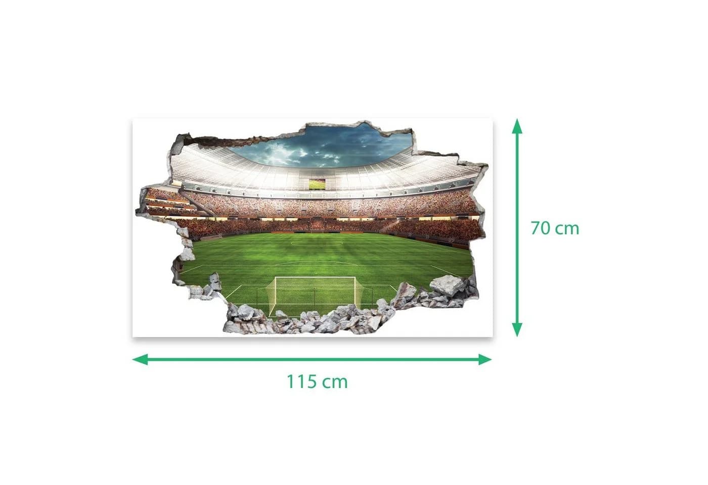 GRAVURZEILE Wandtattoo Fußball Stadion Design 3D Wandsticker - Bild 4