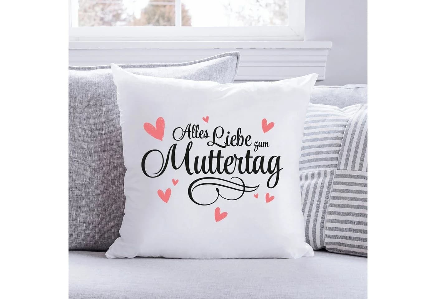 GRAVURZEILE Zierkissen mit Spruch 40x40 cm Polyester - Bild 5