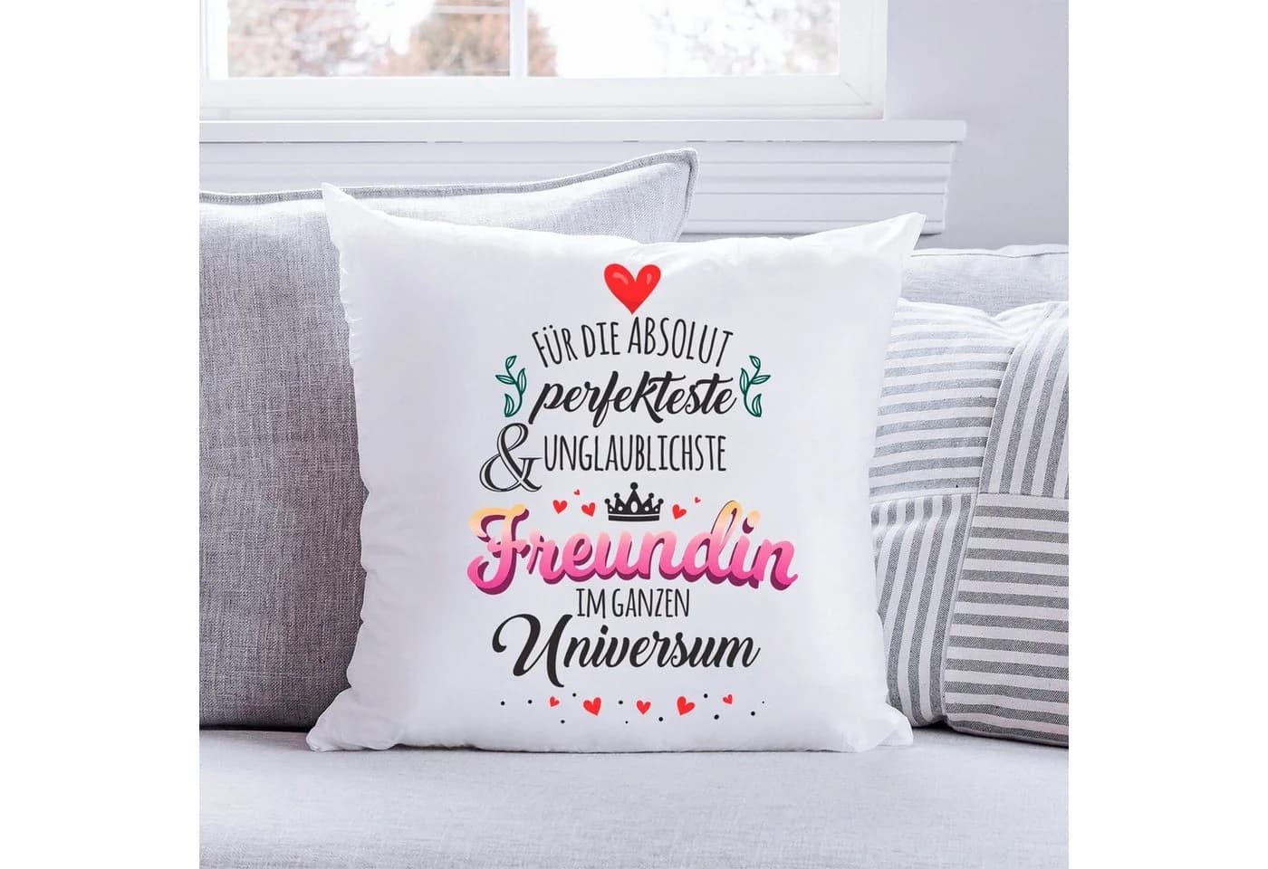 GRAVURZEILE Zierkissen mit Spruch für die beste Freundin