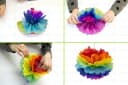 Creativery 10er Set Papier Pompons 25cm Rot Seidenpapier Bild 4