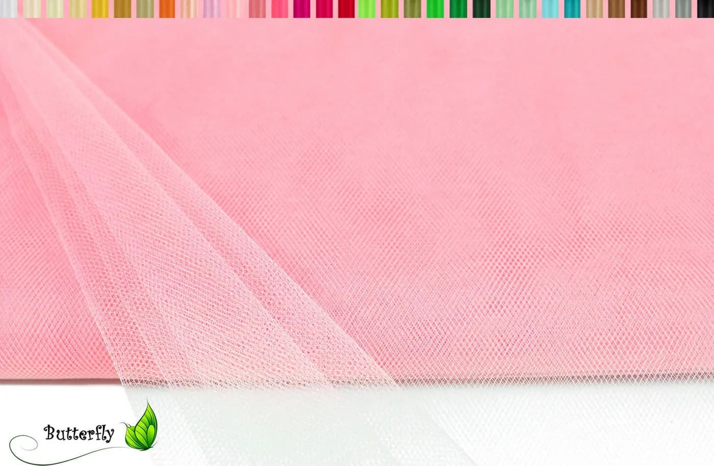 Creativery Tüll Stoff 10m x 150cm Rosa Transparent