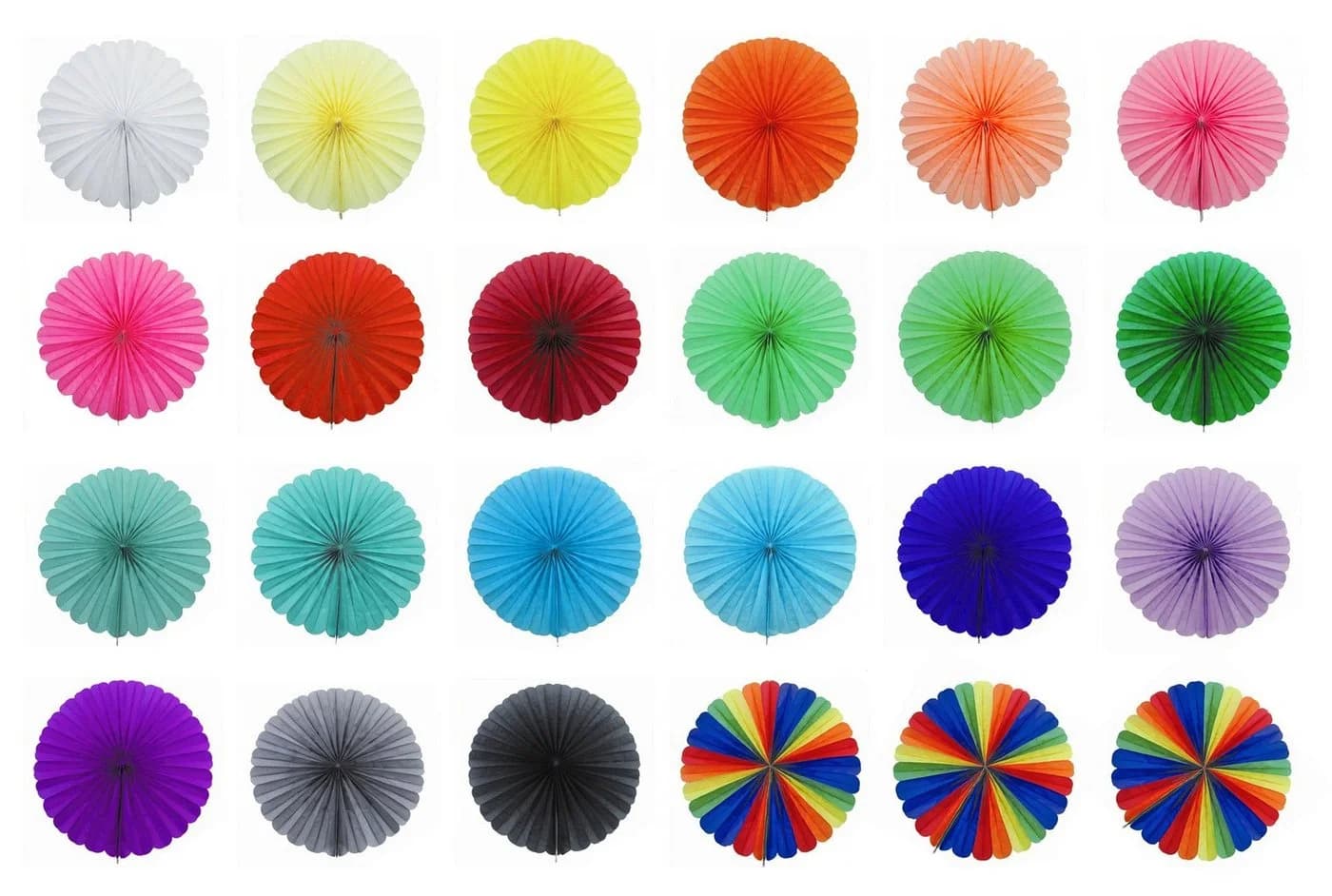 Creativery Papierfächer Deko Rosetten Gelb 35cm