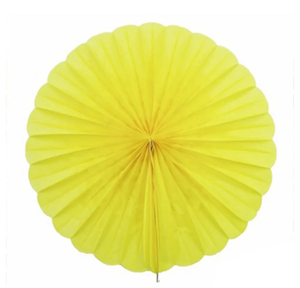 Creativery Papierfächer Deko Rosetten Gelb 35cm - Bild 2