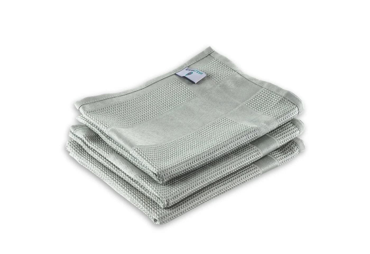ELEXACLEAN Geschirrtuch Mikrofaser Set 3-tlg. Grau Silber Saugstark Fusselfrei - Bild 2