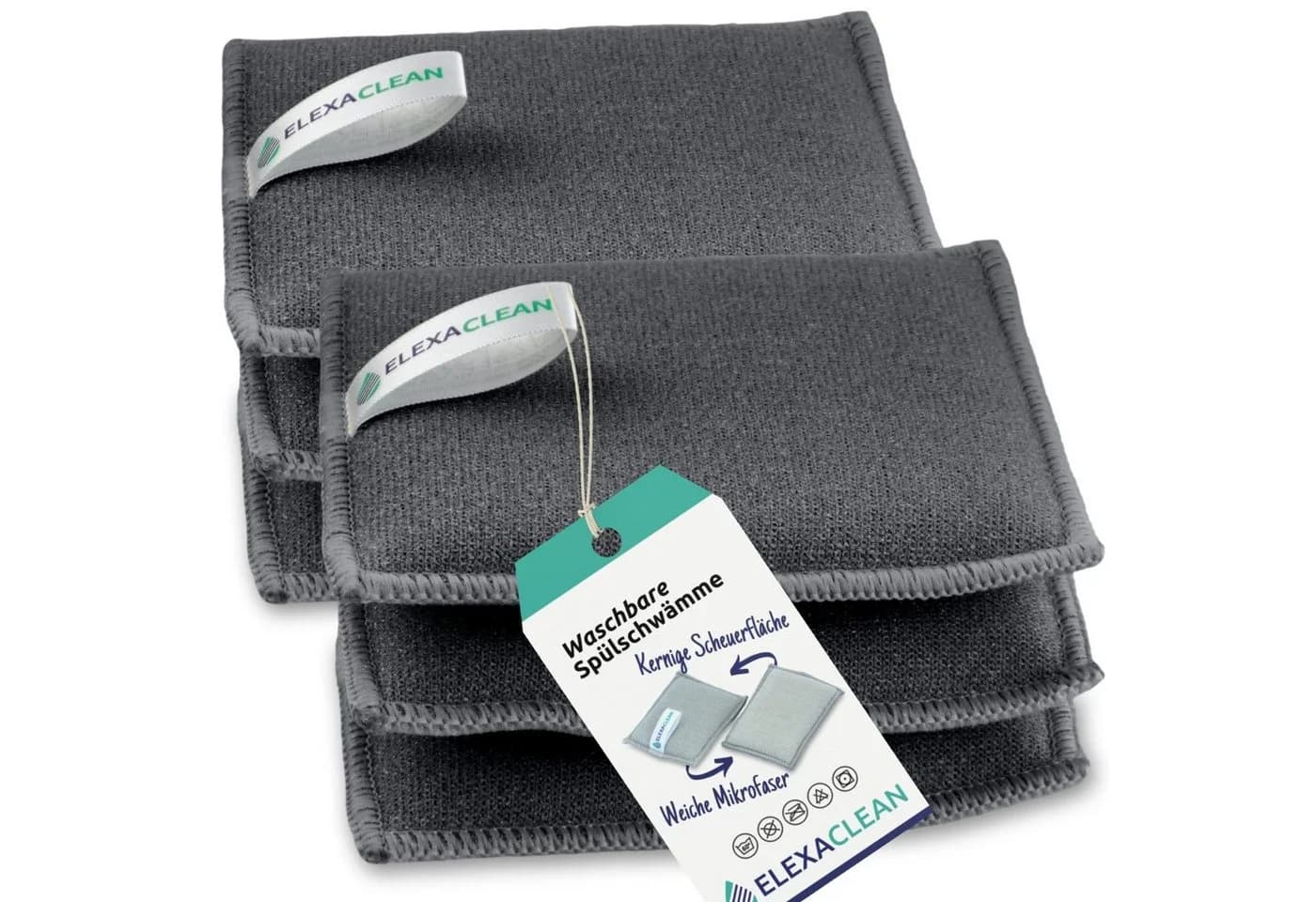 ELEXACLEAN Geschirrschwamm 6er Set Waschbar Anthrazit - Bild 2