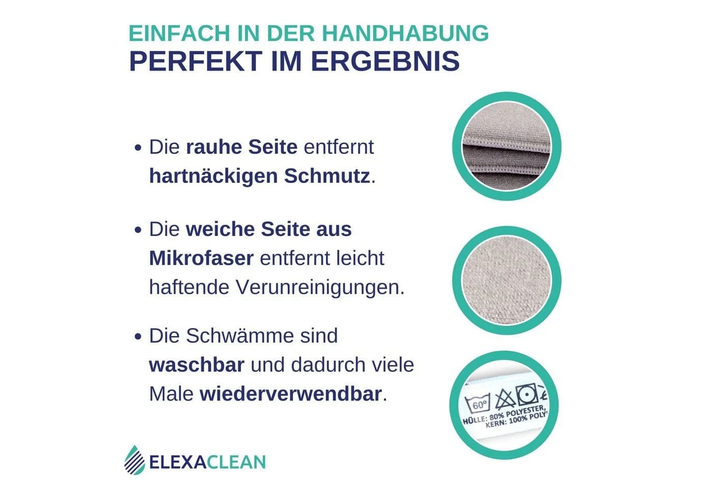 ELEXACLEAN Geschirrschwamm 6er Set Waschbar Anthrazit - Bild 3