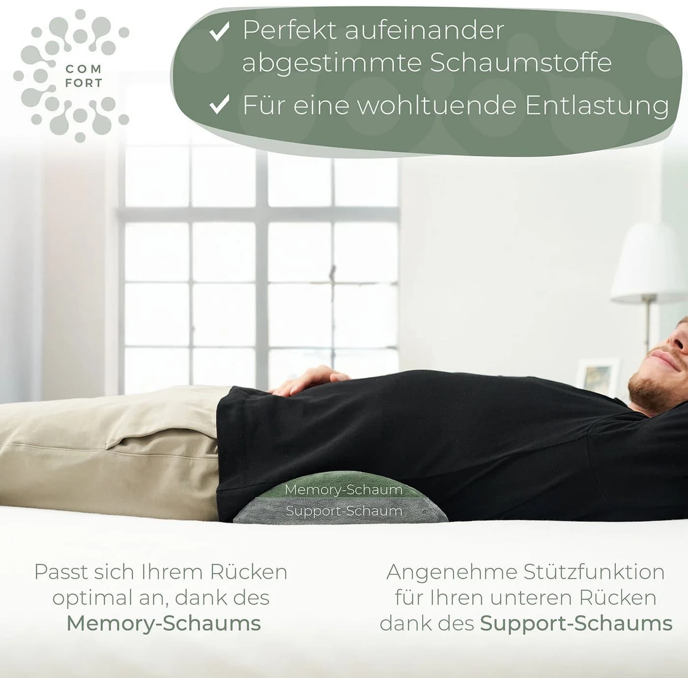 Well B4 Keilkissen Lendenkissen Grau Ergonomische Rückenstütze