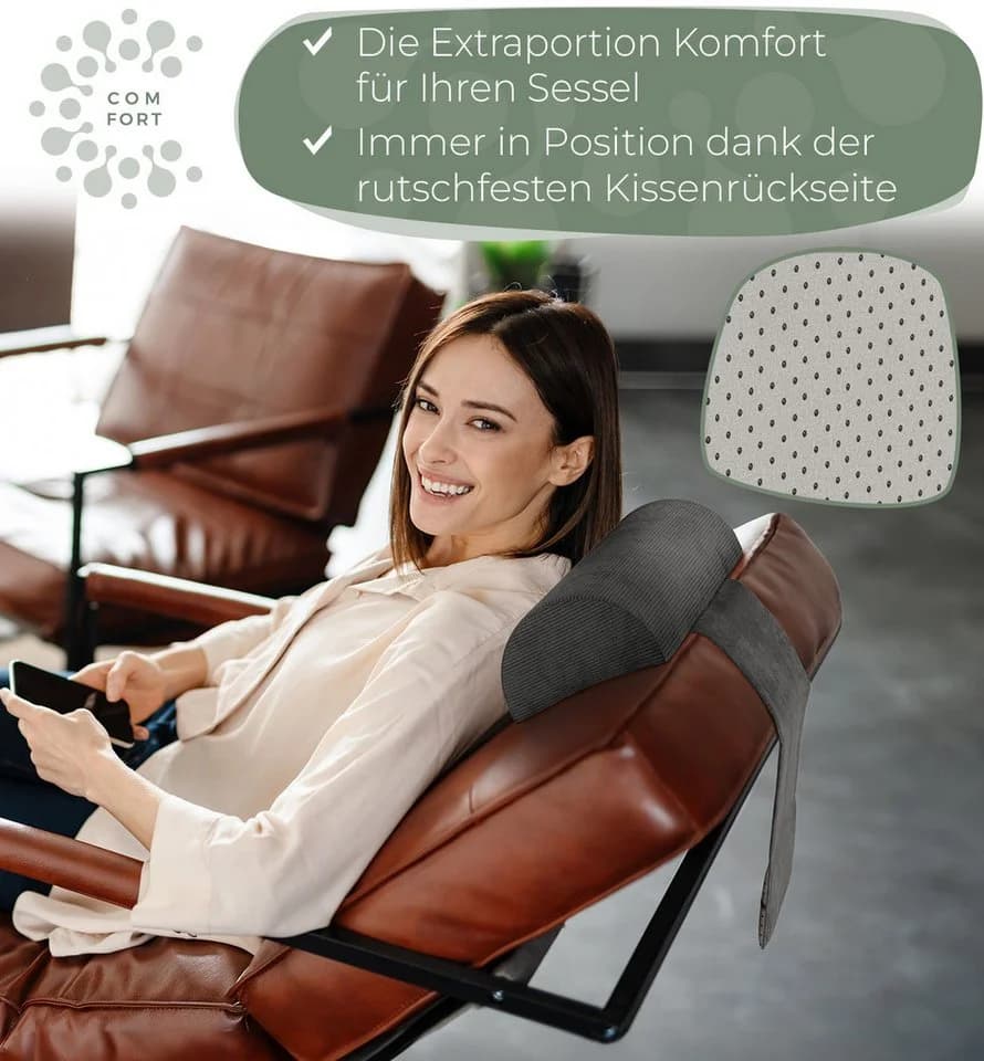 Well B4 Nackenrolle mit Gegengewicht Grau Memory Schaum - Bild 4