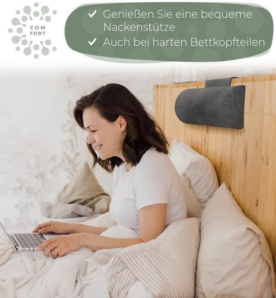 Well B4 Nackenrolle mit Gegengewicht Grau Memory Schaum - Bild 5