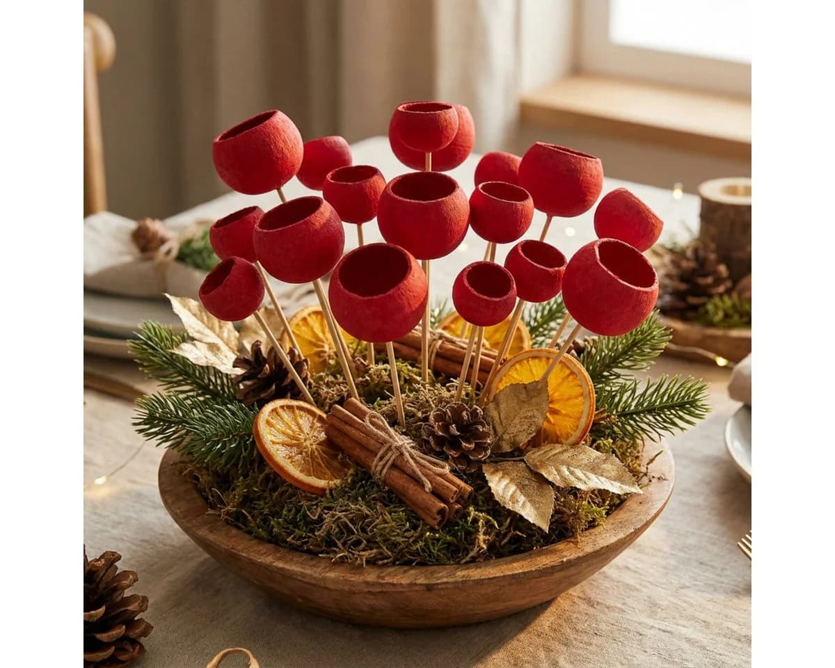 Florists Products Trockenblume Bell Cup Deko Rot 15 St