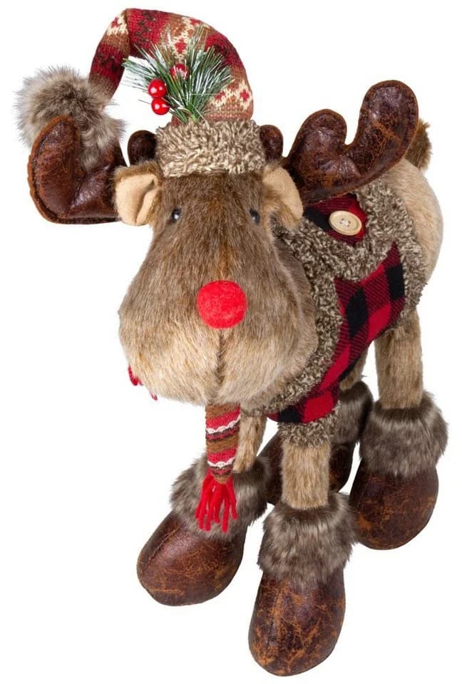 Christmas Paradise Weihnachtsfigur Elch 50cm Braun Rot - Bild 3