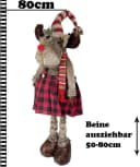 Christmas Paradise Weihnachtsfigur ausziehbarer XL Elch Rot Bild 3