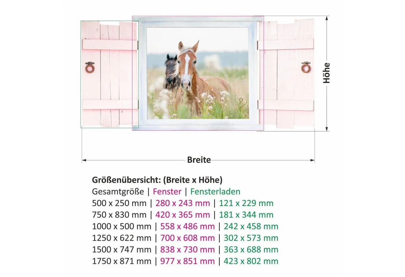nikima Wandtattoo Pferde im Fenster PVC-Folie - Bild 3