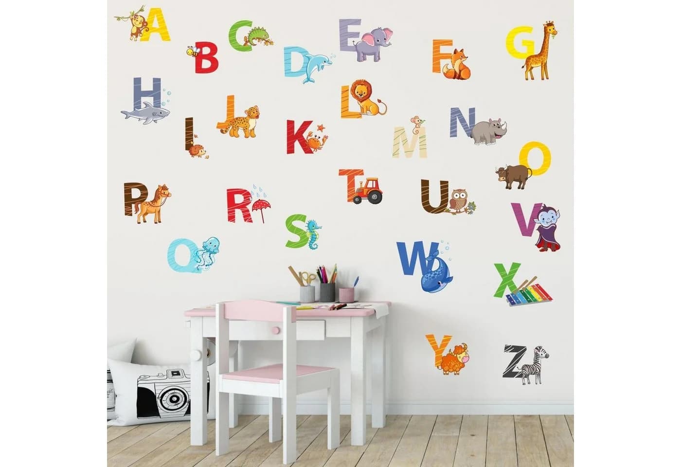 nikima Wandtattoo Alphabet Bunt PVC-Folie