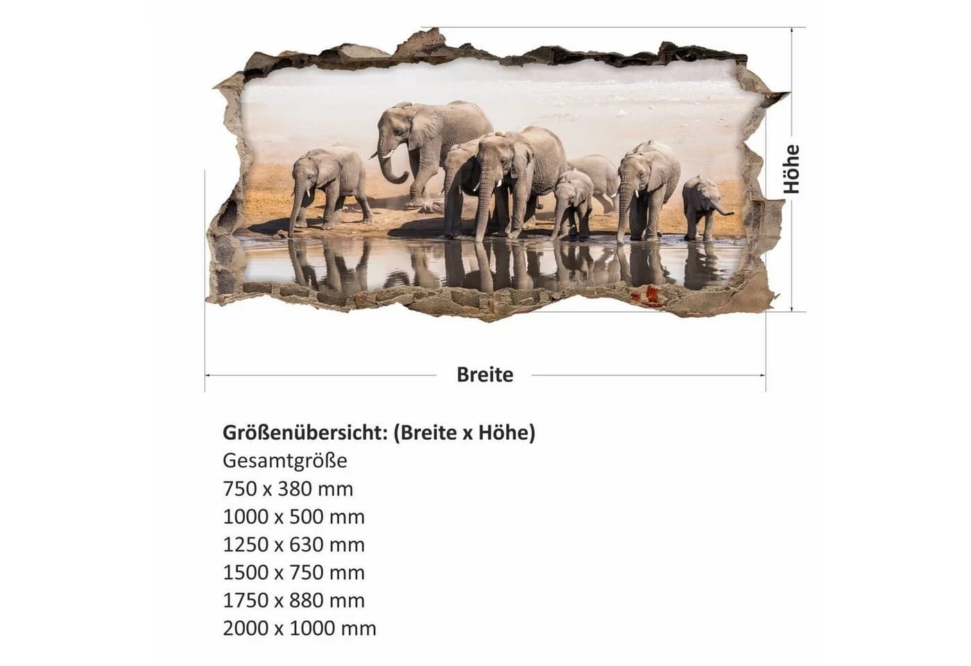 nikima Wandtattoo Elefanten PVC-Folie - Bild 4