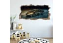 nikima Wandtattoo Sportwagen Gold Loch in der Wand Bild 1