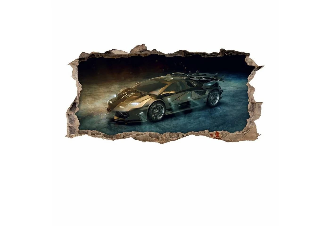 nikima Wandtattoo Sportwagen Gold Loch in der Wand - Bild 2