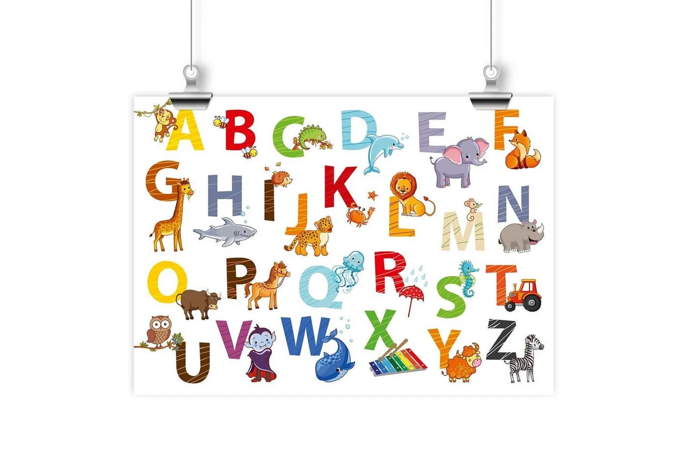 nikima Poster Kinder Lernposter Tier ABC DIN A3