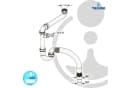 tecuro Siphon Raumspar Weiß mit Geruchsverschluss und flexiblem Ablaufschlauch Bild 5