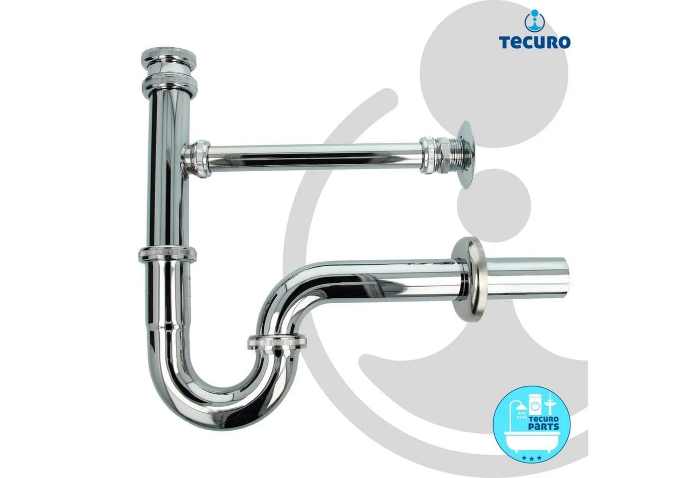 tecuro Siphon Röhrengeruchsverschluss Messing verchromt
