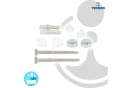 TECURO Stand-WC-Befestigungsset 6x70mm mit Abdeckkappen Weiß/Verchromt Bild 1