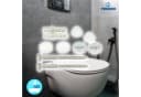 TECURO Stand-WC-Befestigungsset 6x70mm mit Abdeckkappen Weiß/Verchromt Bild 3