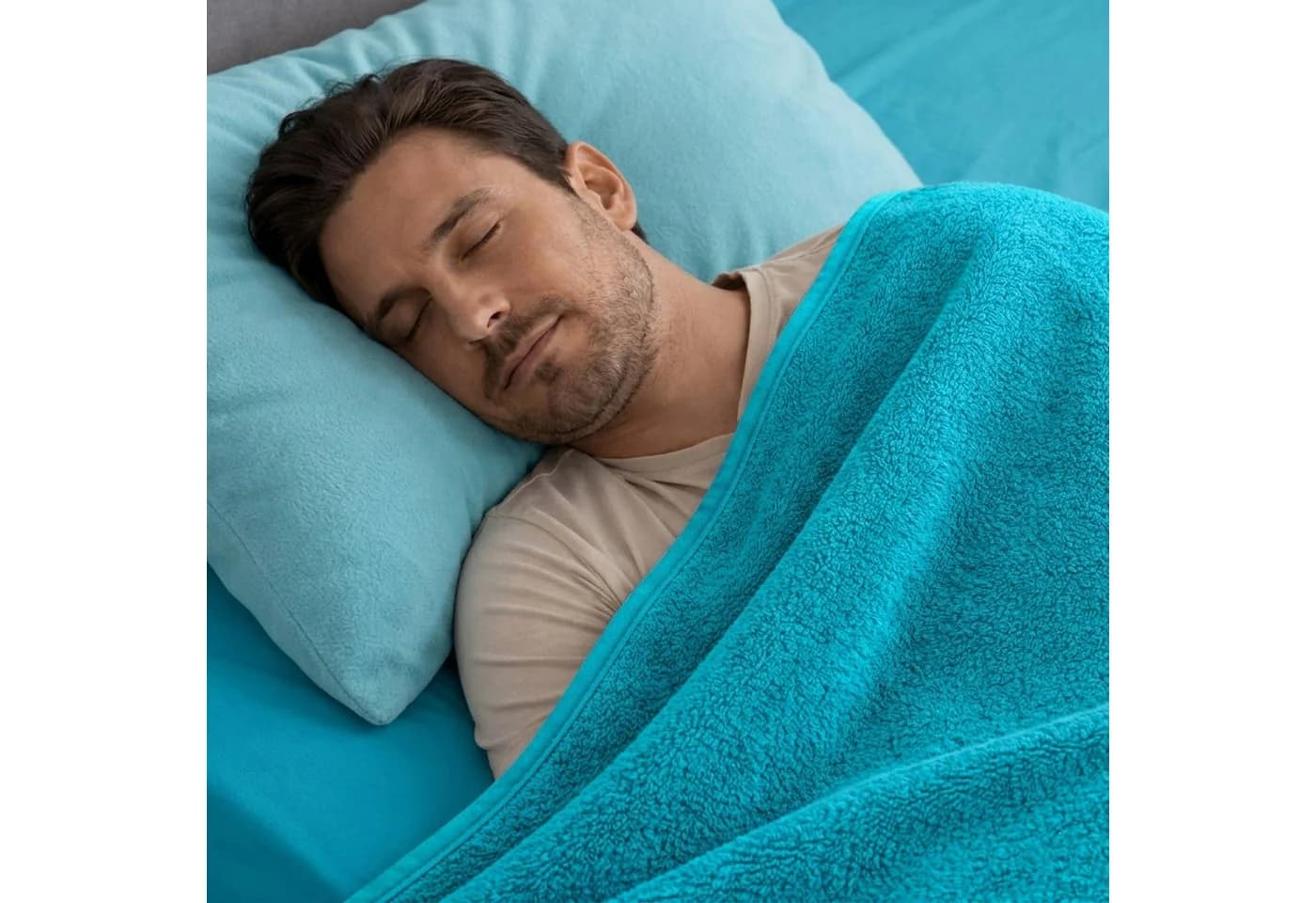 KiGATEX Wohndecke Frottee 100% Baumwolle Blau 150x200 cm - Bild 5