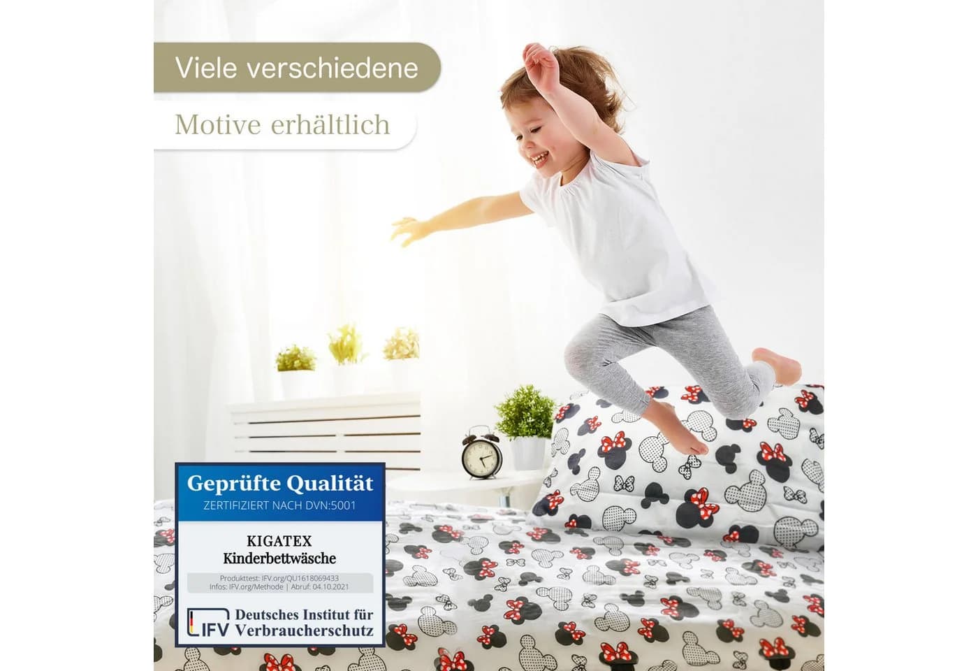 KiGATEX Kinderbettwäsche 2-teilig 100% Baumwolle Weiß - Bild 4