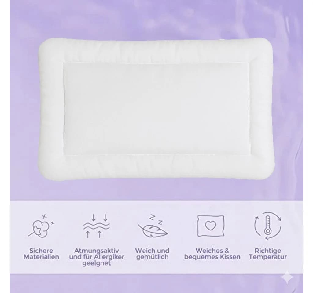 KiGATEX Babykissen Flachkissen 2er Set Sanft und Weich - Bild 3