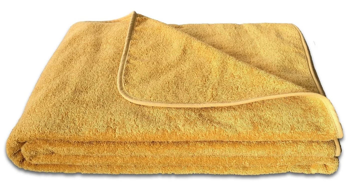 KiGATEX Wohndecke Frottee 100% Baumwolle Gelb - Bild 2