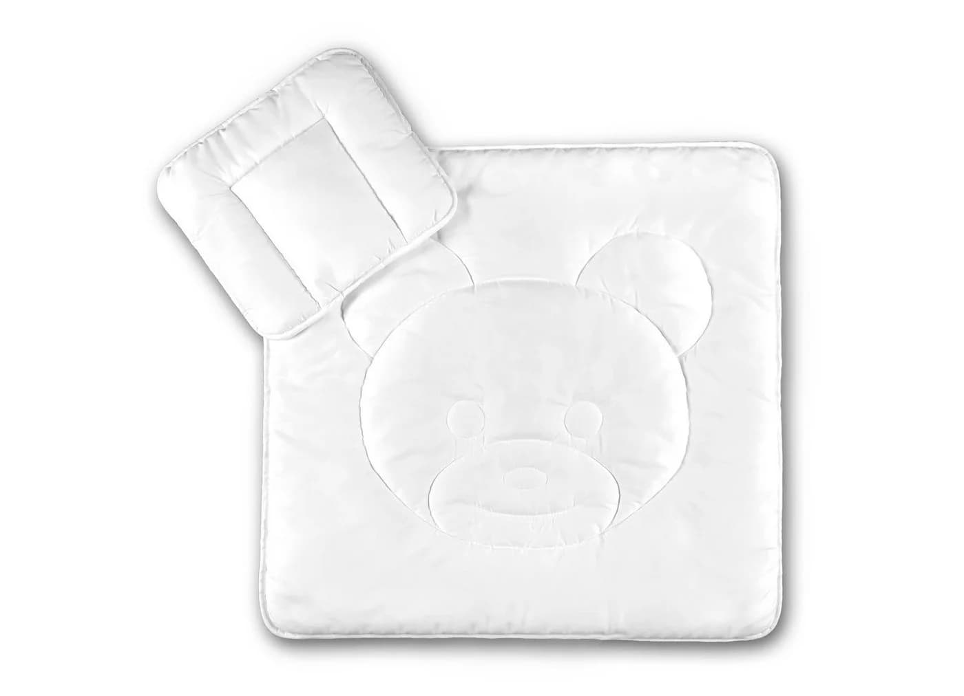 KiGATEX Babybettdecke Bettset mit Bärchenmotiv – Decke 80x80 cm + Kissen 35x40 cm - Bild 2