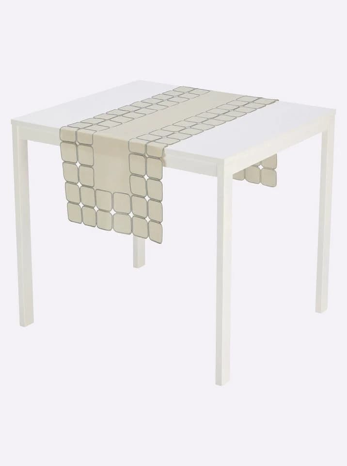 Witt Tischdecke Braun Kurbelstickerei Modern