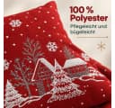 texpot Kissenhülle Winterdorf Stickerei Rot Dekokissen Bild 5