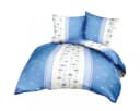 Heubergshop Seersucker Bettwäsche 2-teilig Blumen Blau Creme 100% Baumwolle Bild 2