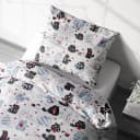 Heubergshop Kinderbettwäsche Renforcé 2-teilig 135x200cm + 80x80cm Katzen Weiß Bild 1