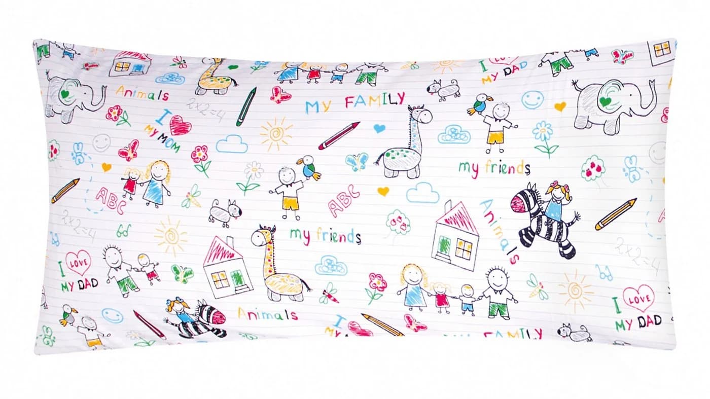 Heubergshop Kissenbezug 40x80cm Baumwolle Renforcé Kinder Motiv Tiere