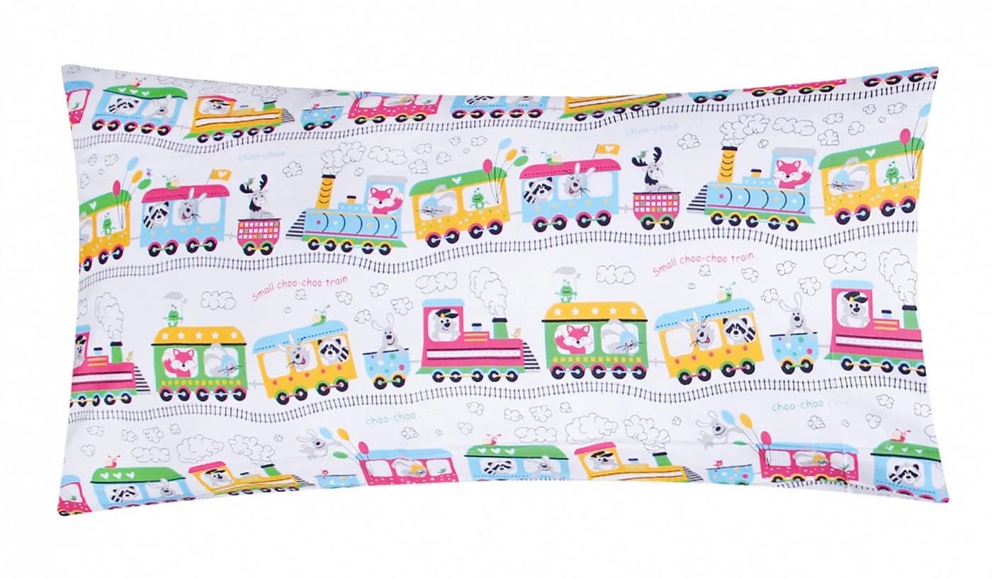 Heubergshop Kissenbezug 40x80cm Baumwolle Zug-Motiv Weiß