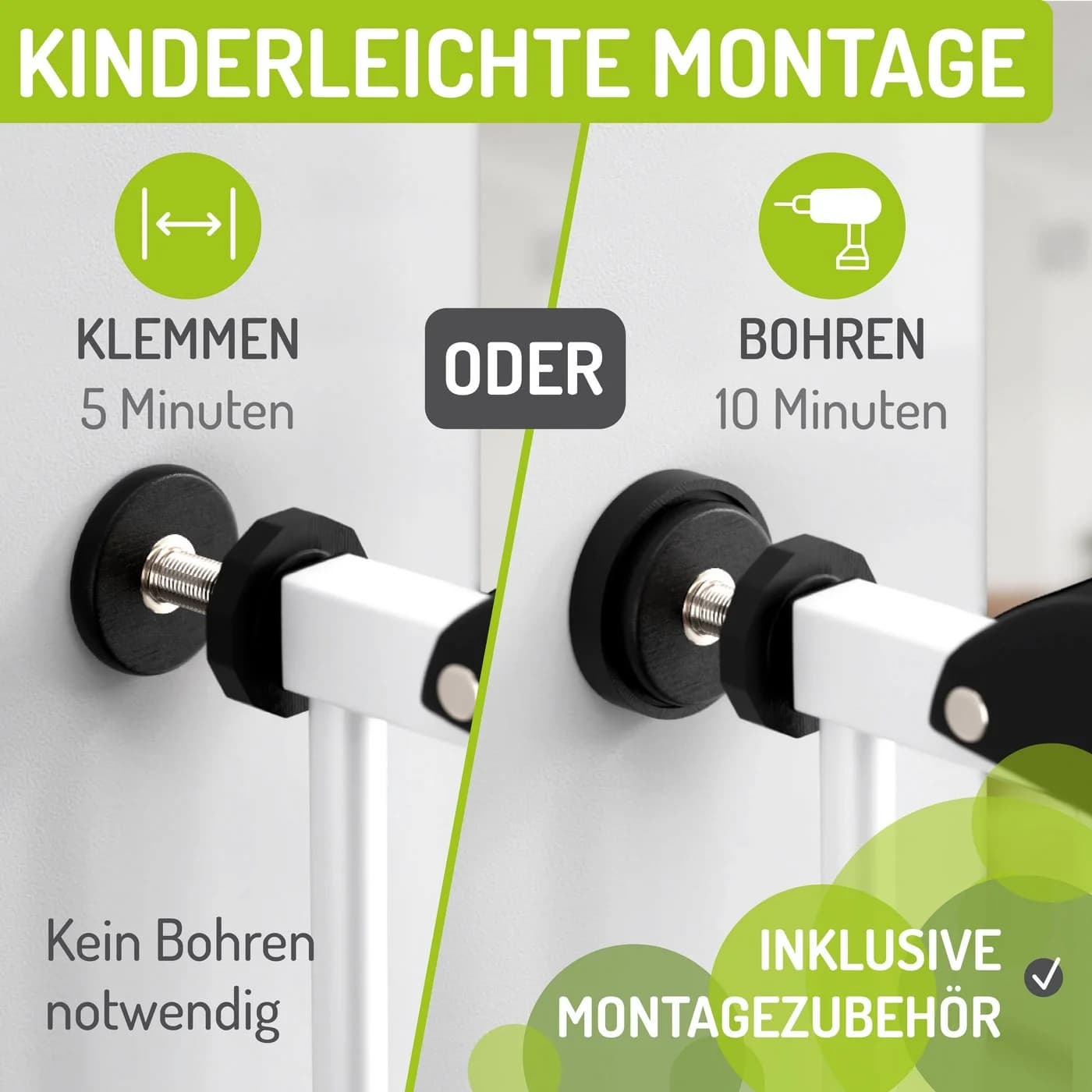 BOMI Türschutzgitter Mira Metall Kinderschutzgitter ohne Bohren - Bild 4