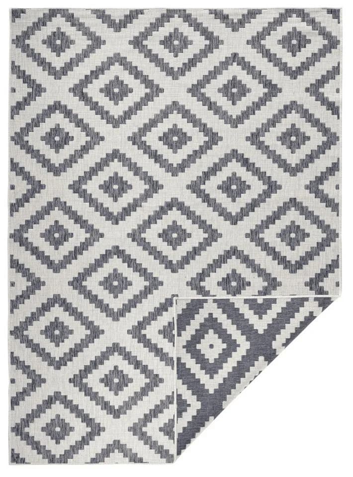 HANSE HOME Malta Wendeteppich Grau Creme Rautenmuster