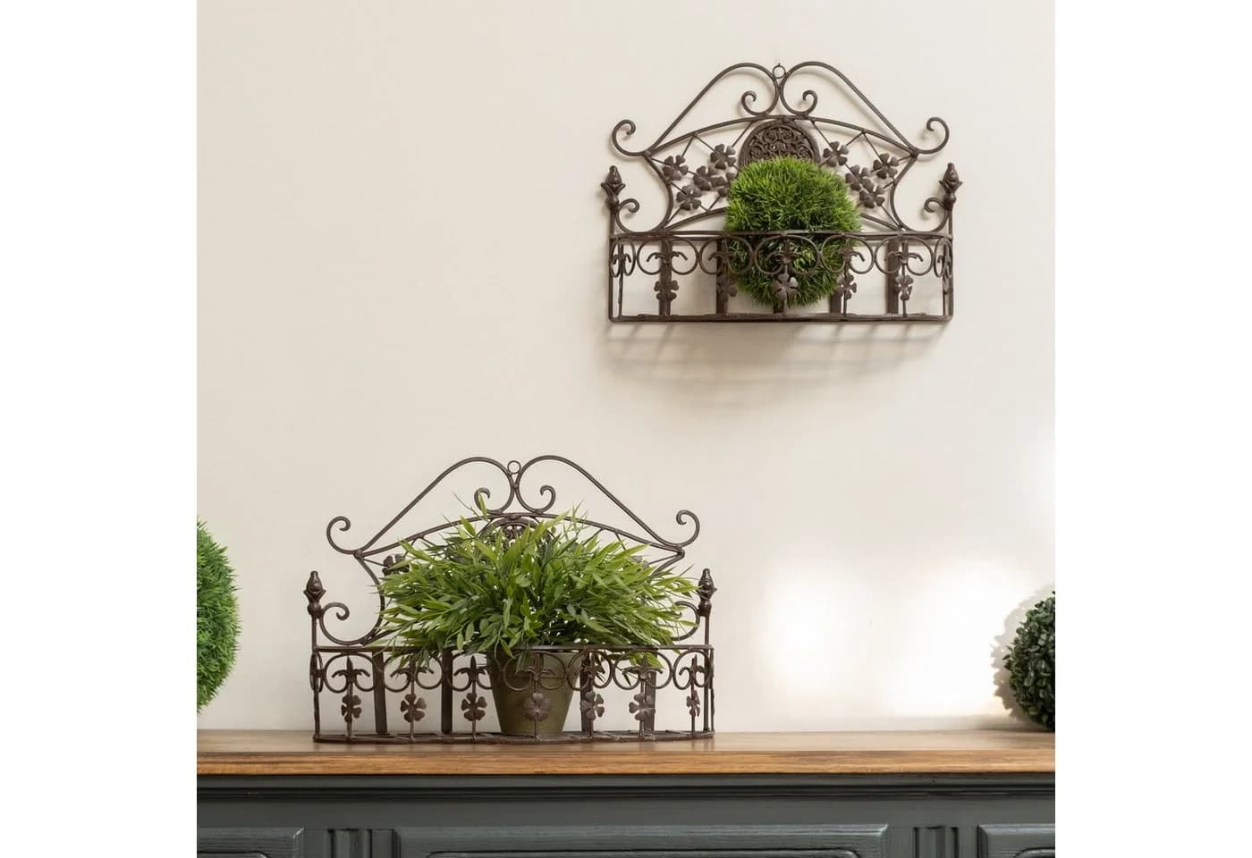 Moritz Blumentopf 2er Set Metall Wandkörbe Pflanzkörbe Shabby Chic