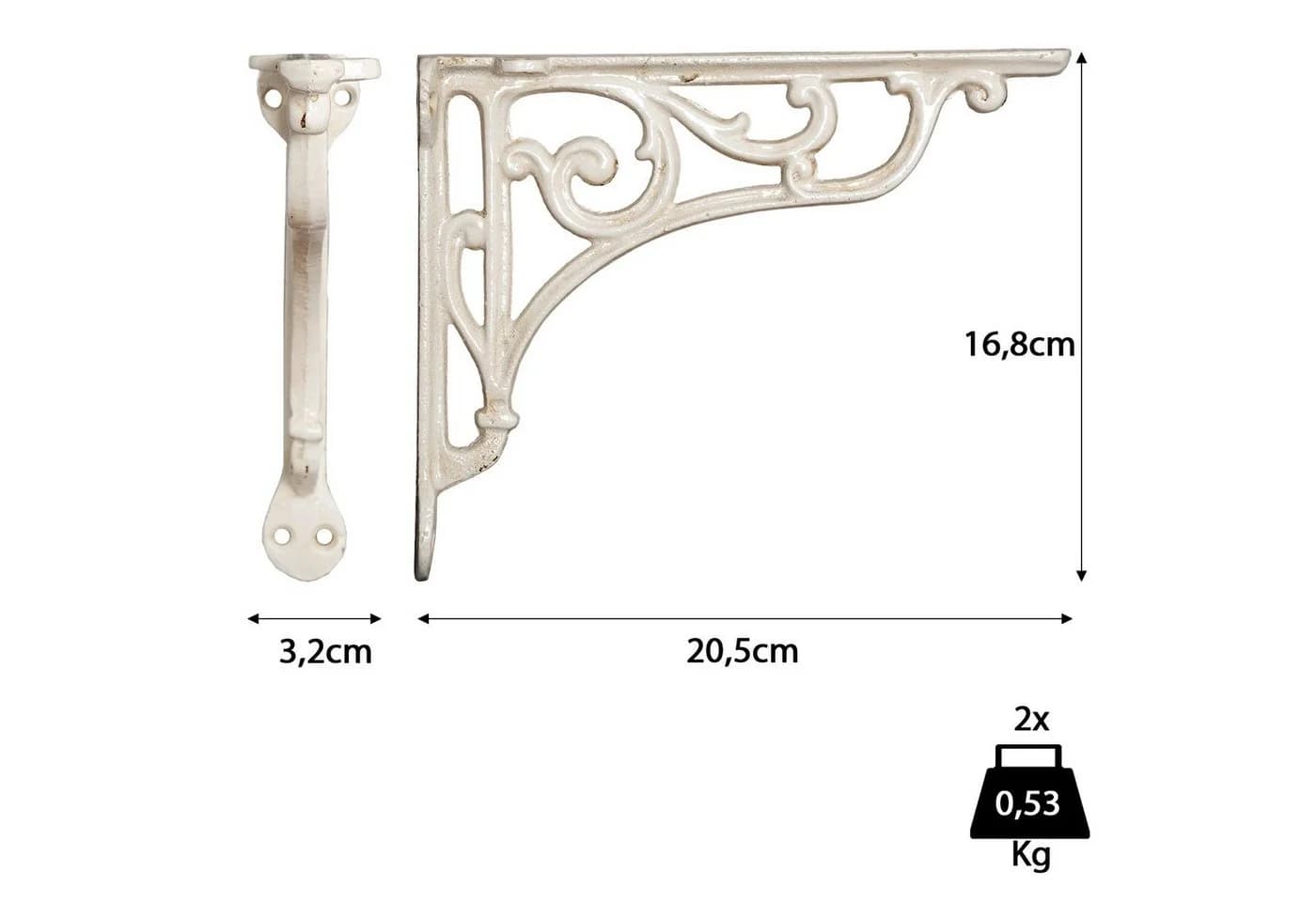 Moritz Wandregalhalter 2er Set Regalwinkel 16,7 x 20,5 cm - Bild 4