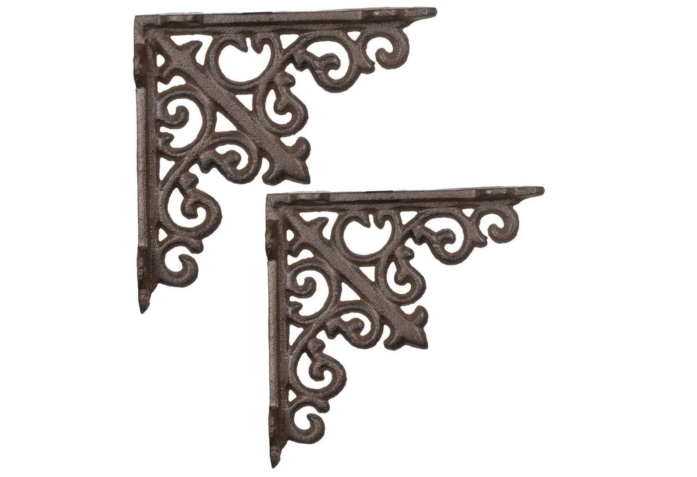Moritz Wandregalhalter 2er-Set Gusseisen Antik-Look Braun - Bild 2