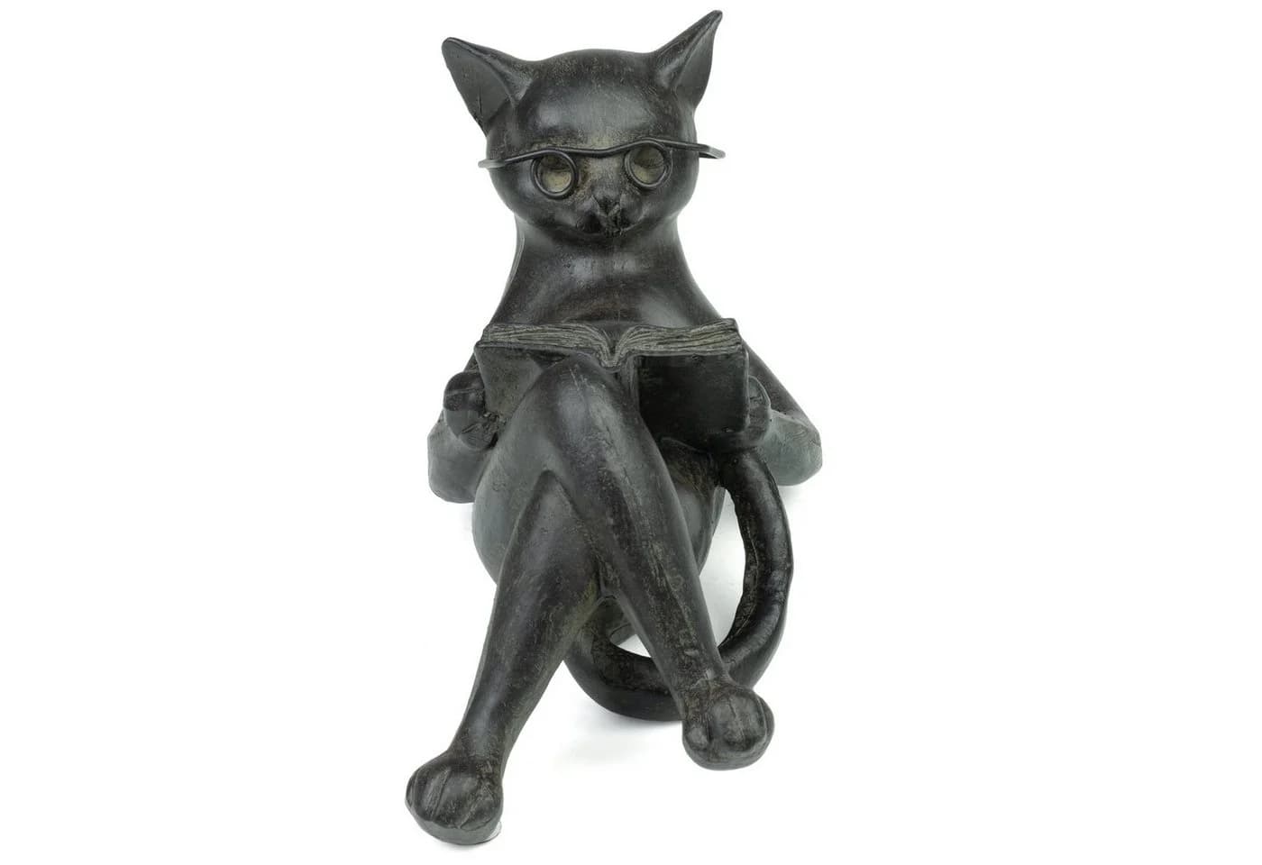 Moritz Dekofigur Katze mit Buch Polyresin Modern - Bild 5