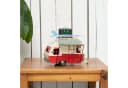 Moritz Dekofigur Blech Wohnwagen Retro Rot/Weiß Polyresin Bild 1
