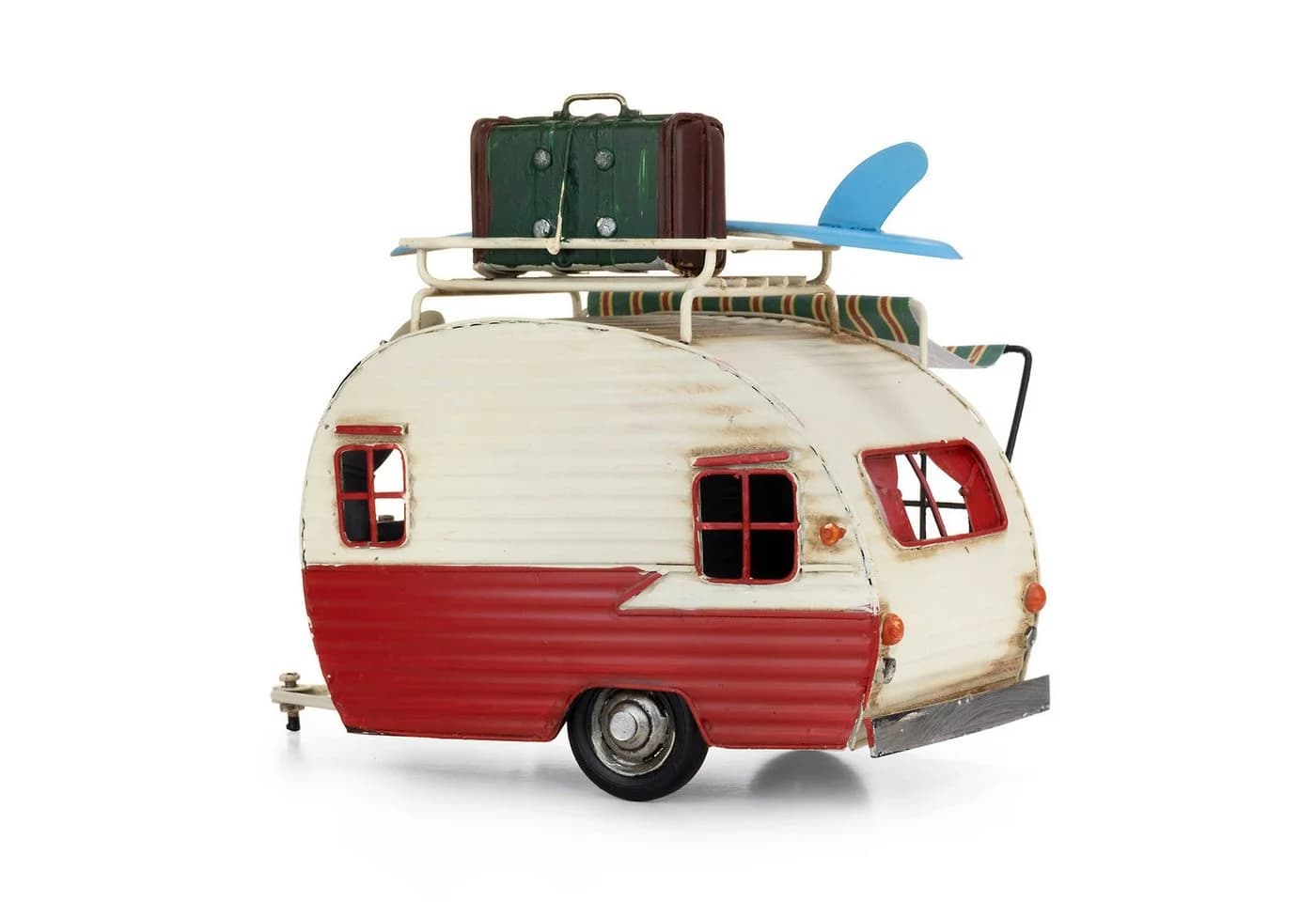 Moritz Dekofigur Blech Wohnwagen Retro Rot/Weiß Polyresin - Bild 5