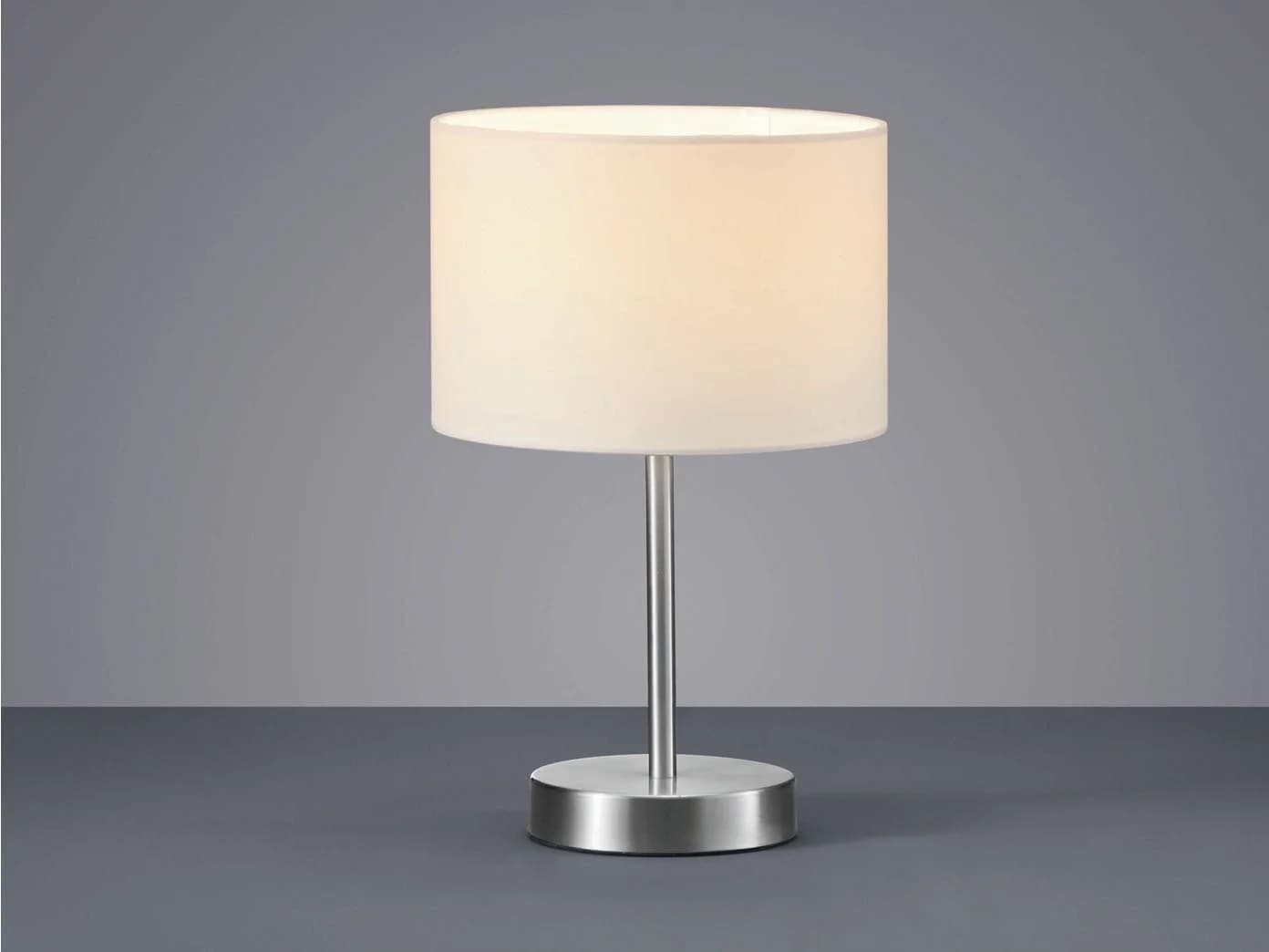 TRIO Leuchten LED Nachttischlampe Weiß Silber Dimmbar Stoffschirm - Bild 3